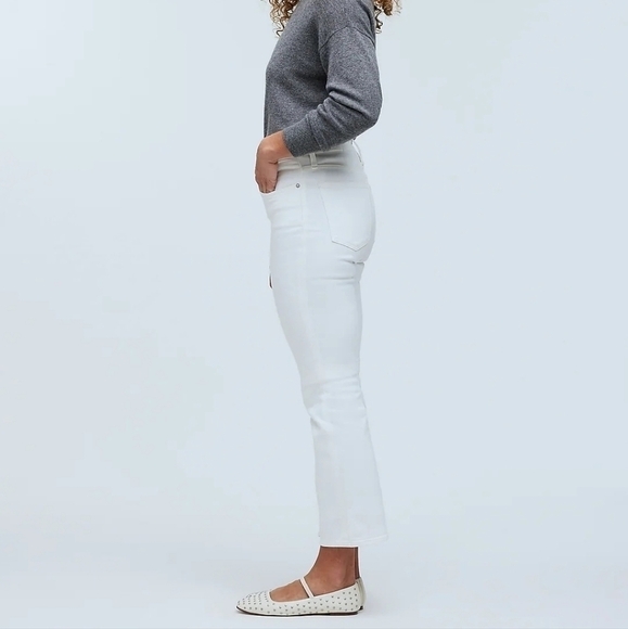 Madewell Petite Kick Out Crop Jeans in Pure White size 26P NWT - Picture 3 of 14